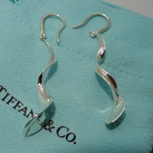 Tiffany & Co. Frank Gehry Sterling Silver Orchid Drop Dangle Earrings